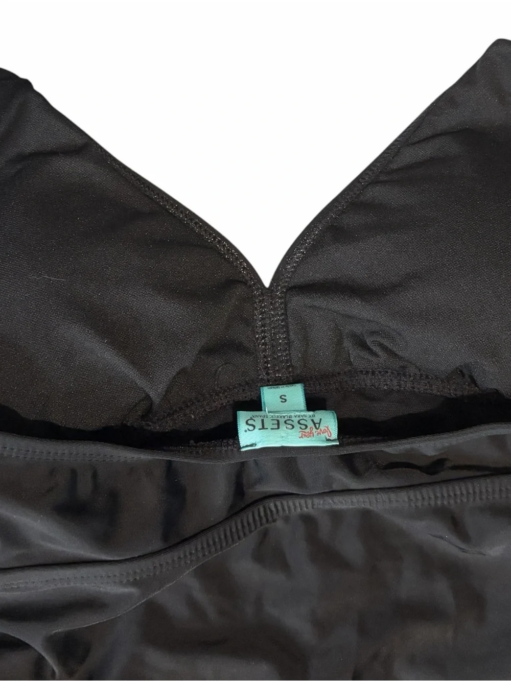 Love Your Assets Spanx Shaping Swim Dress Black Halter Ruched One Piece S